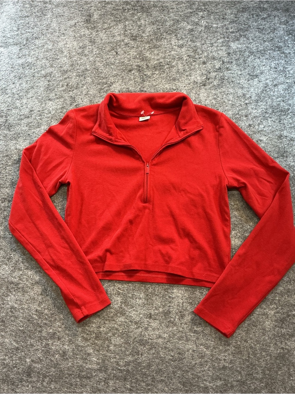 Sunday Best Red Half-Zip Long Sleeve Women's Top Size L